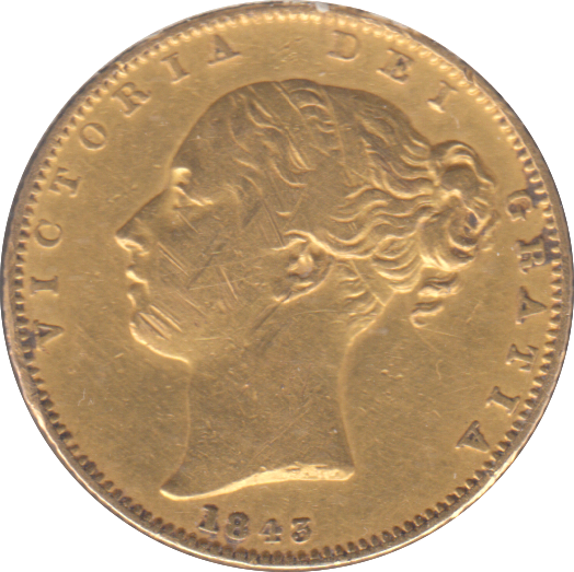 1843 GOLD SOVEREIGN ( VF )