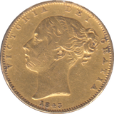 1843 GOLD SOVEREIGN ( VF )