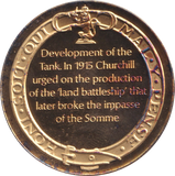 1974 SILVER GOLD PLATED WINSTON CHURCHILL TANK DEVELOPMENT MEDALLION