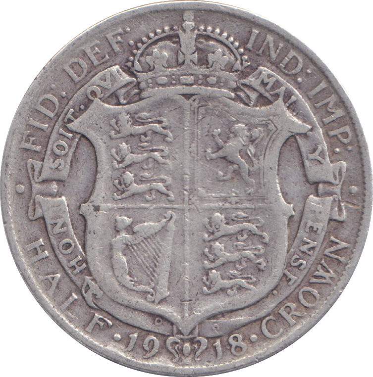 1918 HALFCROWN ( FINE )