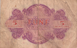 1944 AUSTRIA 5 SCHILLING BANKNOTE REF-1699