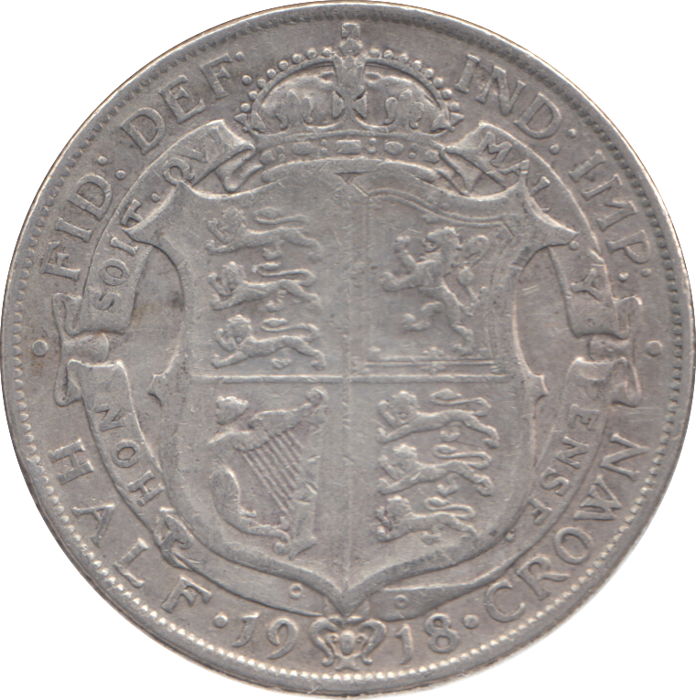 1918 HALFCROWN ( FINE )