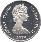 1974 SILVER PROOF CAYMAN ISLANDS 50 CENTS