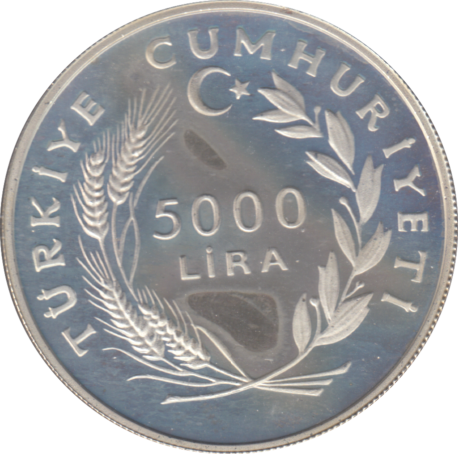 1985 TURKEY SILVER 5000 LIRA