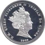 2018 CORONATION ANNIVERSARY SILVER PLATED FIVE POUND TRISTAN DA CUNHA