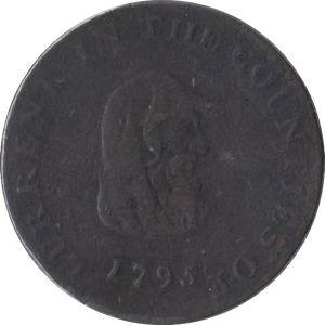 1795 HALF PENNY TOKEN D + H CAMBRIDGESHIRE