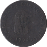 1795 HALF PENNY TOKEN D + H CAMBRIDGESHIRE