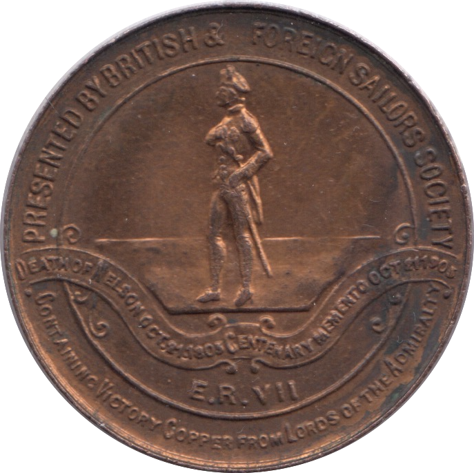 1905 VICTORY OF TRAFALGAR DEATH OF NELSON COMMEMORATIVE MEDALLION