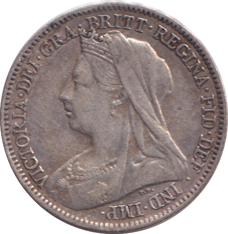 1899 SIXPENCE ( EF )