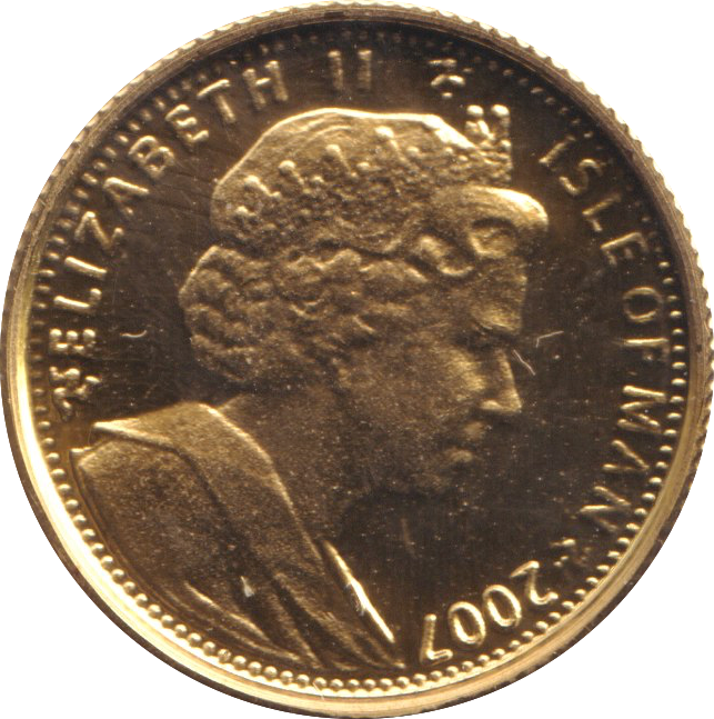 2007 GOLD PROOF 1/25 CROWN ISLE OF MAN