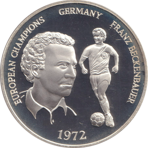 1996 SILVER PROOF GERMANY FRANZ BECKENBAUER EUROPEAN FOOTBALL CHAMPIONSHIP
