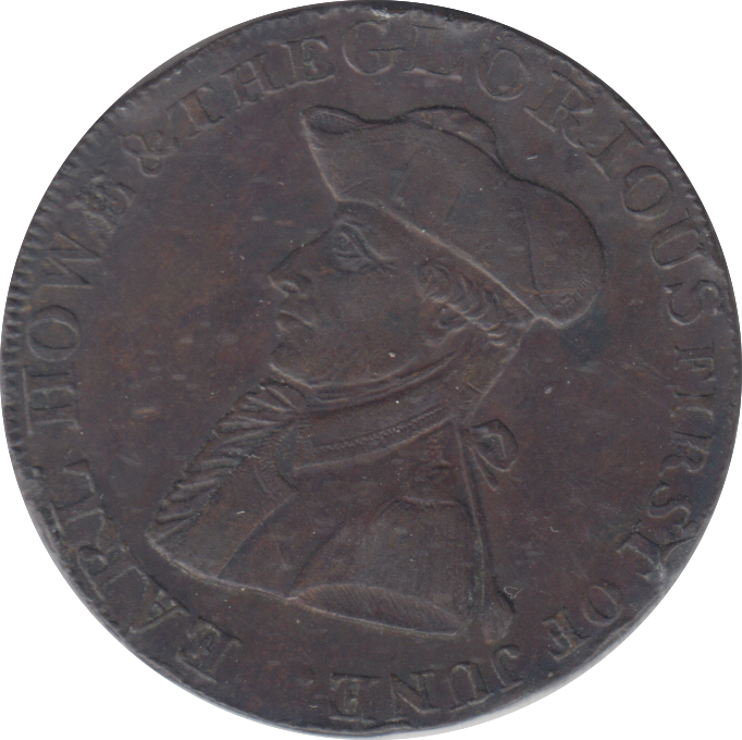 1794 EARL HOWE HALFPENNY TOKEN
