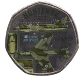 2016 50P SHAPED MEDALLION HUNTER F4 1951