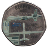 2016 50P SHAPED MEDALLION REAPER 2001