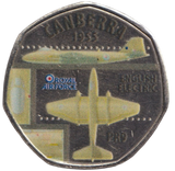 2016 50P SHAPED MEDALLION CANBERRA 1955