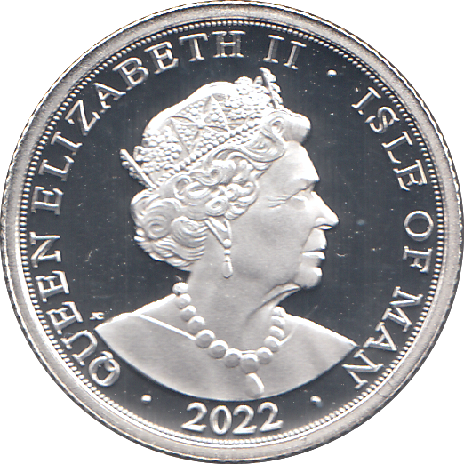 2022 £1 ISLE OF MAN COLOURED SILVER ( PROOF )
