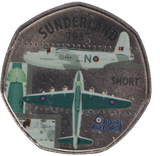 2016 50P SHAPED MEDALLION SUNDERLAND 1937