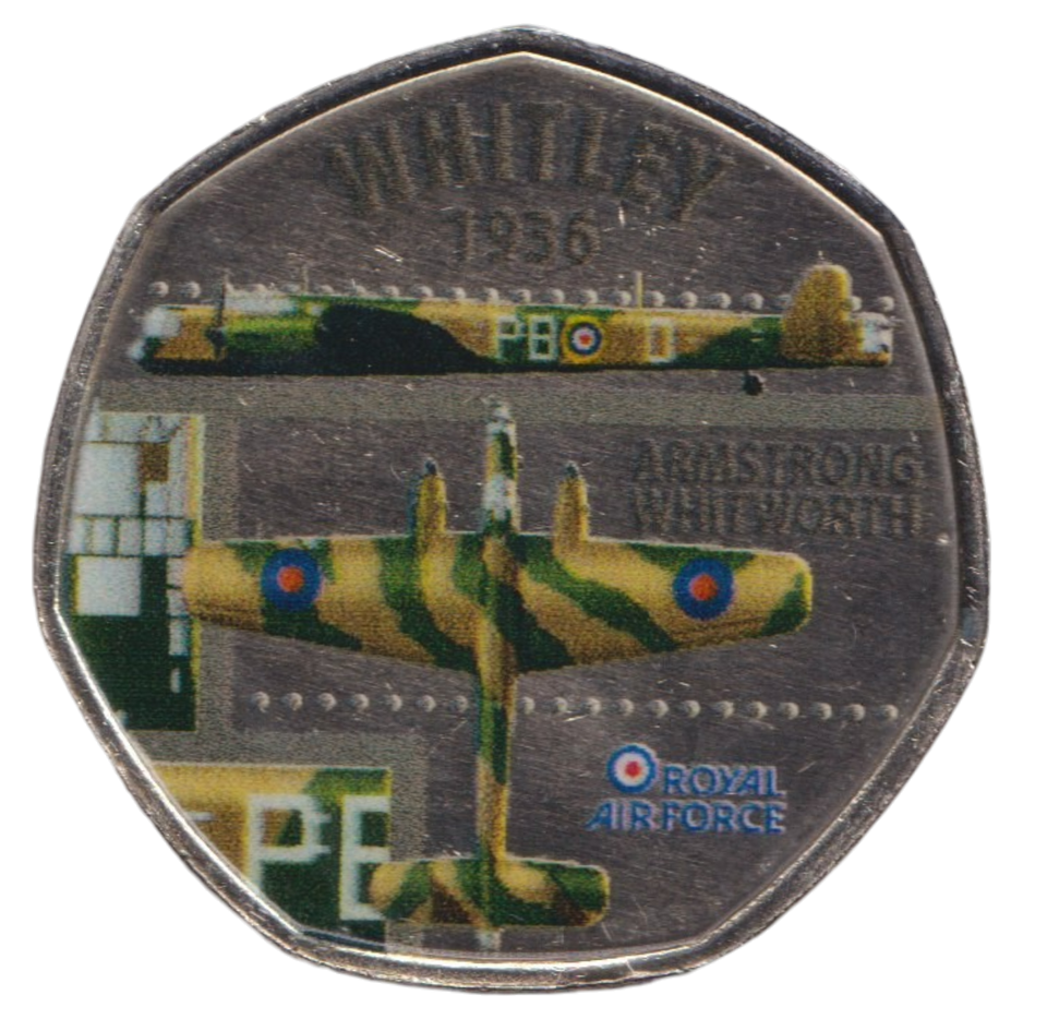 2016 50P SHAPED MEDALLION WHITLEY 1936