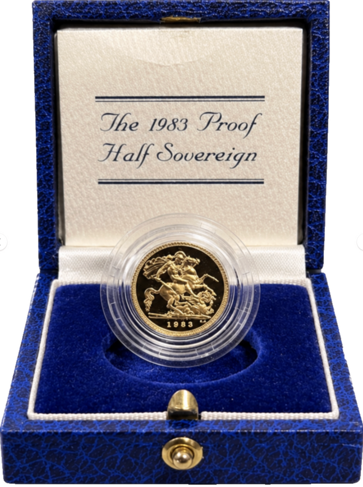 1983 GOLD PROOF HALF SOVEREIGN BOXED