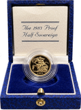 1983 GOLD PROOF HALF SOVEREIGN BOXED