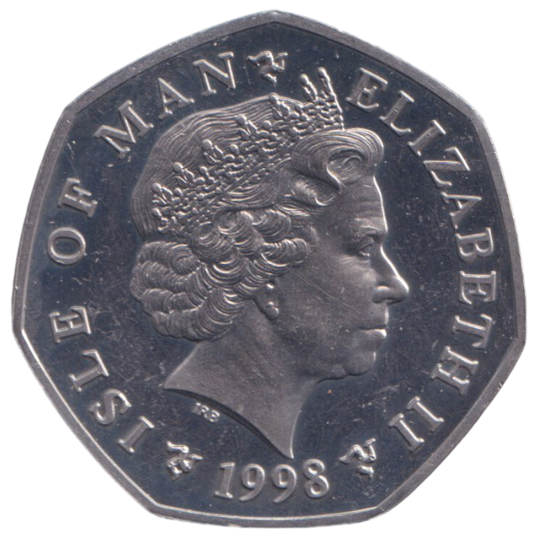 1998 CHRISTMAS 50P PREPARING THE PUDDING ISLE OF MAN
