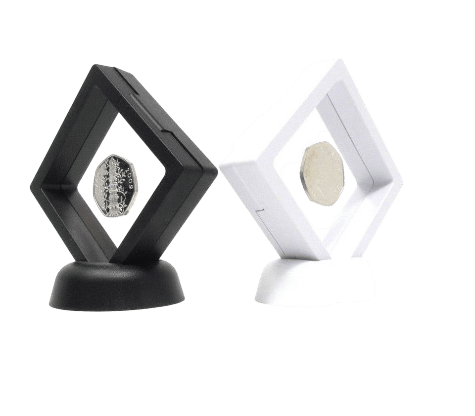 CLEAR COIN RING JEWELLERY HOLDER DISPLAY CASE x 2 - Coin Holders - Cambridgeshire Coins