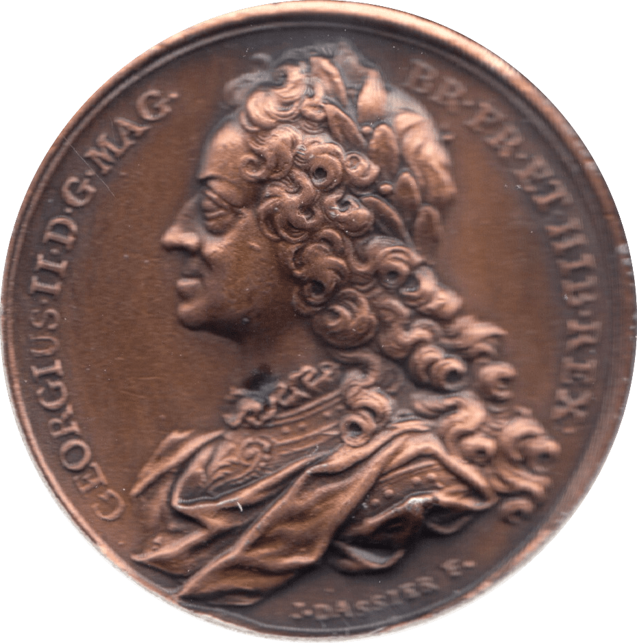 COIN BRONZE 23g MEDALLION GEORGIUS II - MEDALS & MEDALLIONS - Cambridgeshire Coins