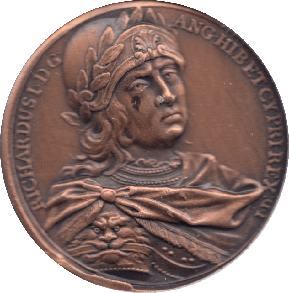 COIN BRONZE 23g MEDALLION RICHARDUS I - MEDALS & MEDALLIONS - Cambridgeshire Coins