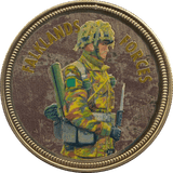 COIN PROOF LIKE 24 CARAT GOLD PLATED COMMEMORATIVE MILITARY ROYAL MARINE - WORLD COINS - Cambridgeshire Coins