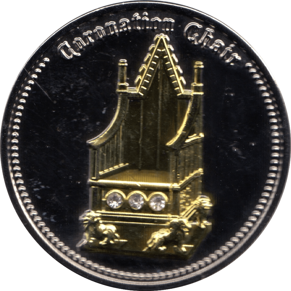 CORONATION REGALIA MEDALLION CROWN JEWELS - CORONATION CHAIR - MEDALS & MEDALLIONS - Cambridgeshire Coins