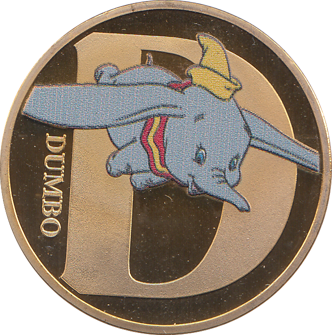 DISNEY GOLD PLATED DUMBO TOKEN ( PROOF ) - OTHER TOKENS - Cambridgeshire Coins