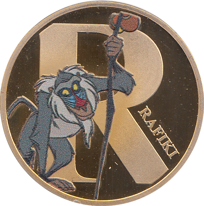 DISNEY GOLD PLATED RAFIKI ( PROOF ) - OTHER TOKENS - Cambridgeshire Coins