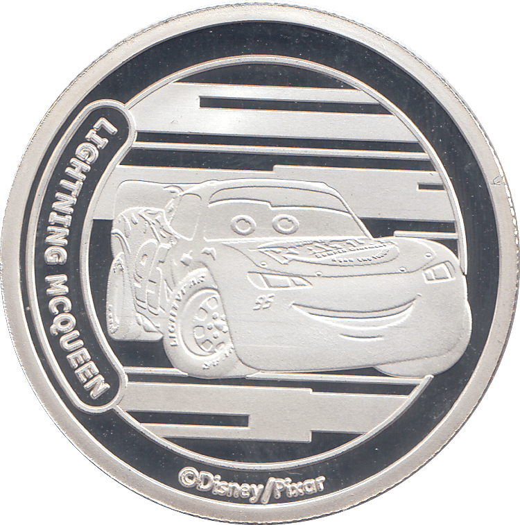 DISNEY SILVER PLATED LIGHTNING MCQUEEN TOKEN ( PROOF ) - OTHER TOKENS - Cambridgeshire Coins