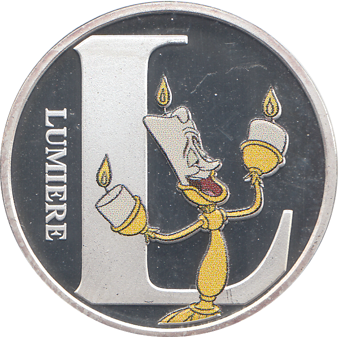 DISNEY SILVER PLATED LUMIERE TOKEN ( PROOF ) - OTHER TOKENS - Cambridgeshire Coins