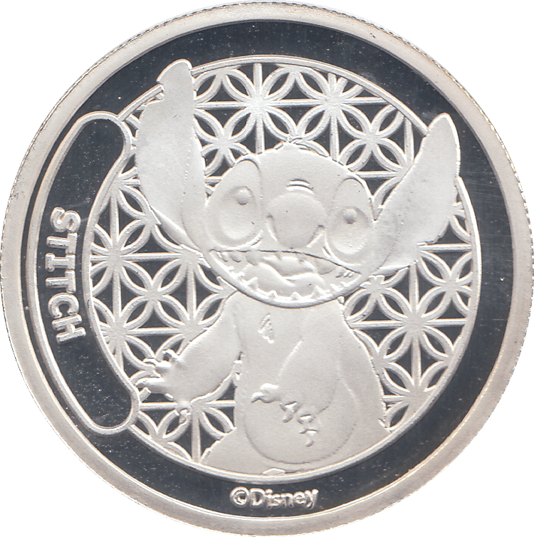 DISNEY SILVER PLATED STITCH TOKEN ( PROOF ) - OTHER TOKENS - Cambridgeshire Coins