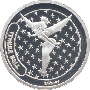 DISNEY SILVER PLATED TINKER BELL TOKEN ( PROOF ) - OTHER TOKENS - Cambridgeshire Coins