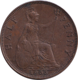 1933 HALF PENNY ( EF )