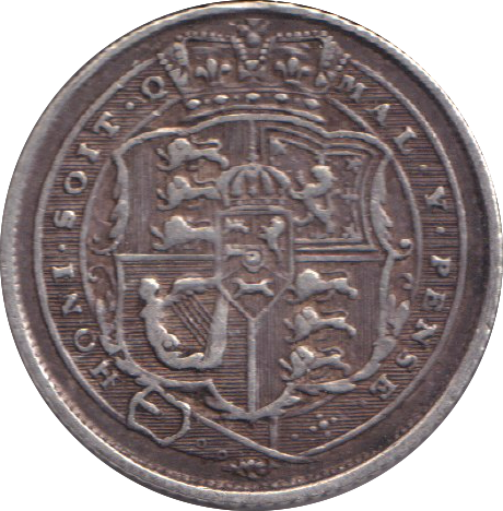 1818 SIXPENCE ( VF )