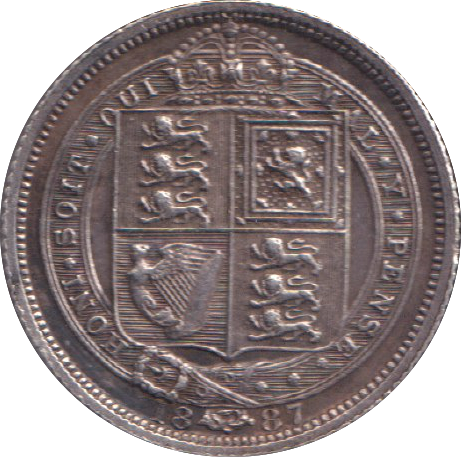 1887 SIXPENCE ( EF )