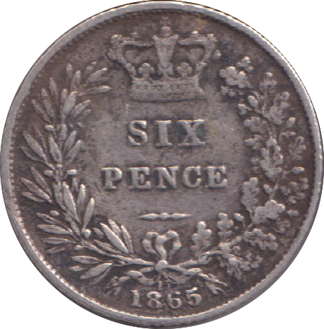 1865 SIXPENCE ( GF )