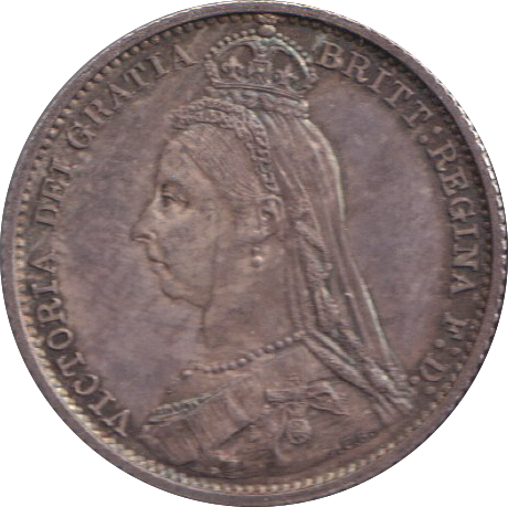 1887 SIXPENCE ( UNC )