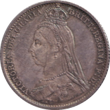 1887 SIXPENCE ( UNC )