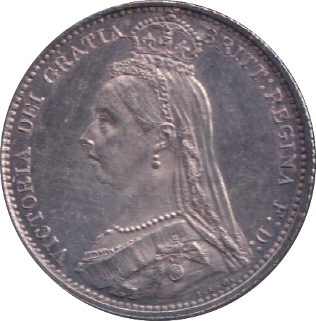 1887 SIXPENCE ( UNC )