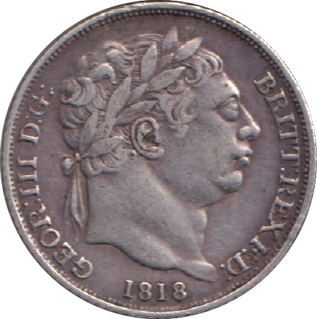 1818 SIXPENCE ( VF )