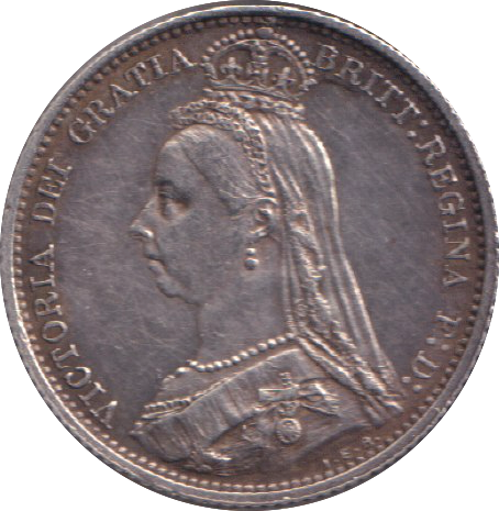 1887 SIXPENCE ( EF )