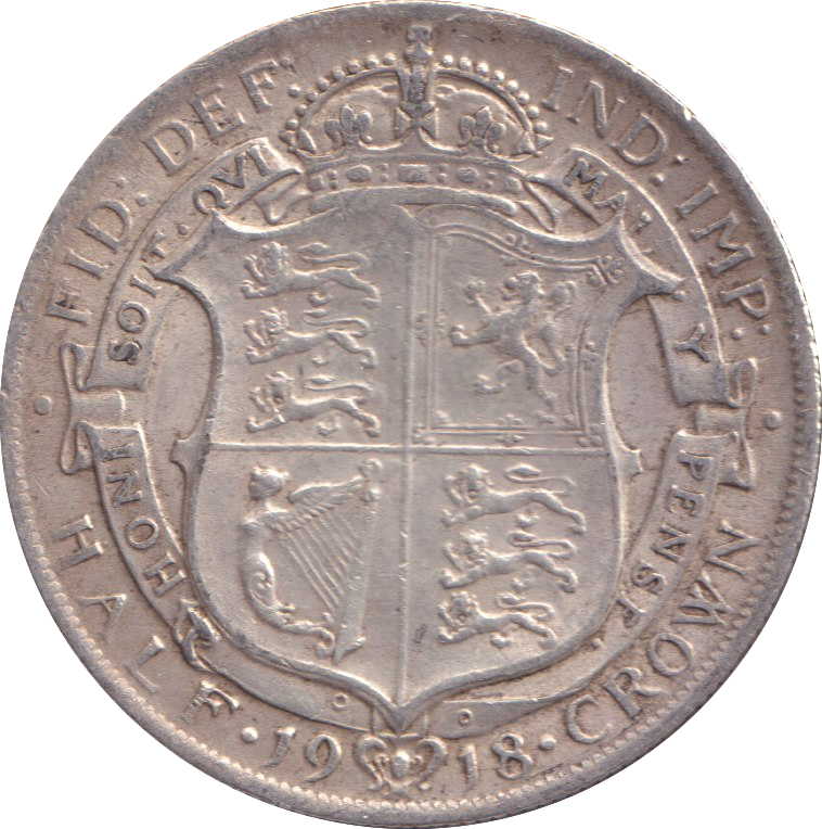 1918 HALFCROWN ( VF )