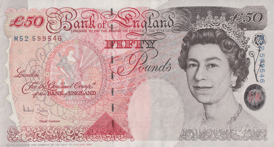 FIFTY POUNDS BANKNOTE BAILEY REF £50-33 ( AUNC ) - £50 - Cambridgeshire Coins