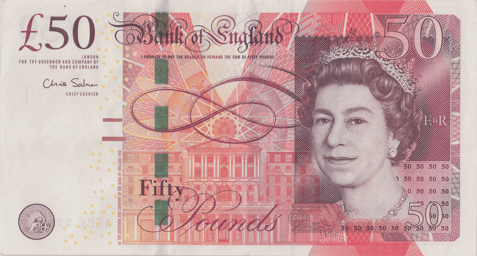 FIFTY POUNDS BANKNOTE CHRIS SALMON REF £50 - 1 - £50 - Cambridgeshire Coins