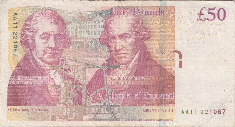 FIFTY POUNDS BANKNOTE CHRIS SALMON REF £50 - 7 - £50 Banknotes - Cambridgeshire Coins