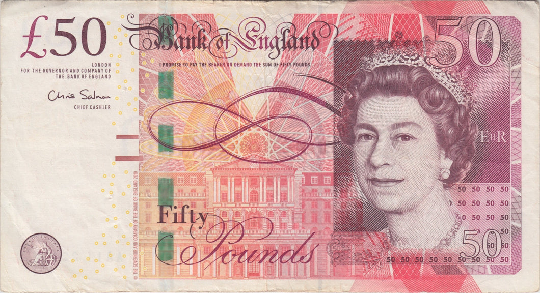 FIFTY POUNDS BANKNOTE CHRIS SALMON REF £50 - 7 - £50 Banknotes - Cambridgeshire Coins